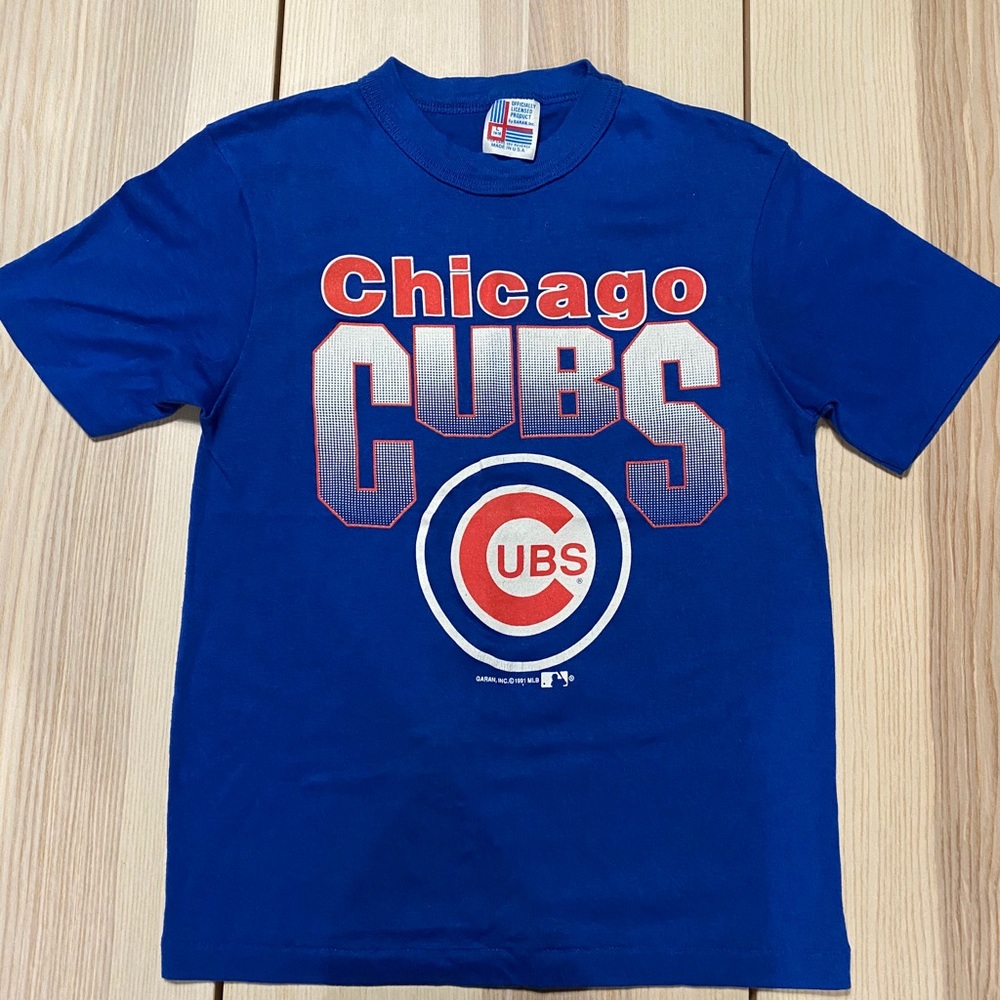 Vtg ‘91 Chicago Cubs Screen Print Baseball Shirt